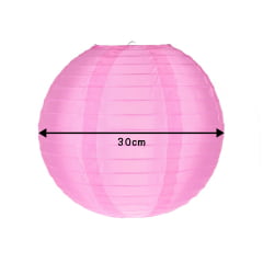 Luminária Oriental Rosa Nylon - 30cm
