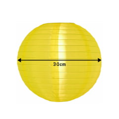 Luminária Oriental Amarela Nylon- 30 cm
