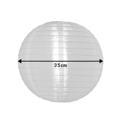 Luminária Oriental Branca Nylon - 35 cm