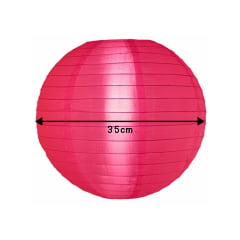 Luminária Oriental Rosa Pink Nylon - 35 cm
