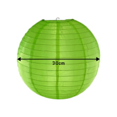 Luminária Oriental Verde Nylon- 30 cm