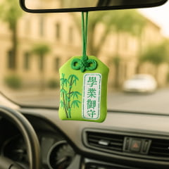 Omamori Amuleto Oriental - Verde com Bambu