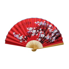 [PEQUENOS DEFEITOS] Leque Decorativo Oriental Sakura - Vermelho 1,10m