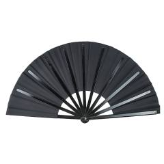 [ PEQUENOS DEFEITOS ] Leque Oriental Liso - Preto