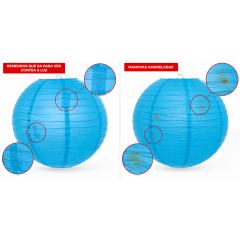 [PEQUENOS DEFEITOS] Luminária Oriental Azul Lisa - 40 cm