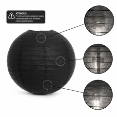 [PEQUENOS DEFEITOS] Luminária Oriental Preta Lisa - 30 cm