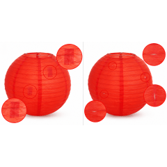 [ PEQUENOS DEFEITOS ] Luminária Oriental Vermelha Lisa - 40 cm