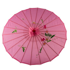 [ PEQUENOS DEFEITOS ]Sombrinha Oriental Rosa - 83 cm x 54 cm
