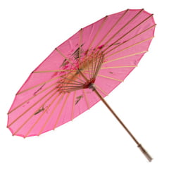 [ PEQUENOS DEFEITOS ]Sombrinha Oriental Rosa - 83 cm x 54 cm