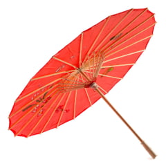 [PEQUENOS DEFEITOS ] Sombrinha Oriental Vermelha - 83 cm x 54 cm