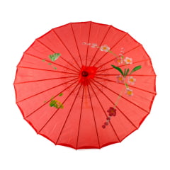 [PEQUENOS DEFEITOS ] Sombrinha Oriental Vermelha - 83 cm x 54 cm