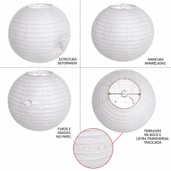 [ PEQUENOS DEFEITOS ] Luminária Oriental Branca Lisa 40 cm