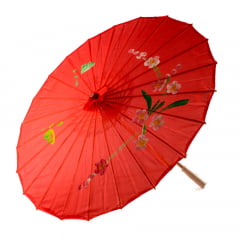 Sombrinha Oriental Vermelha - 83 cm x 54 cm
