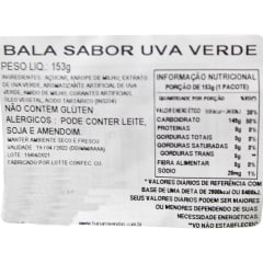 Bala Coreana Sabor Uva Verde Lotte - 153 gramas