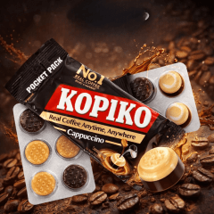 Bala de Cappuccino Coffee Candy Kopiko em Tablete - 32 gramas