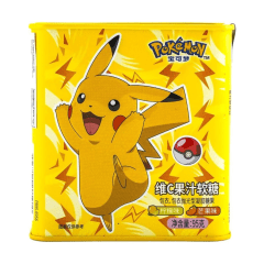Bala de Goma em Lata Pokemon Pikachu Sabores Limão e Manga - 95 gramas
