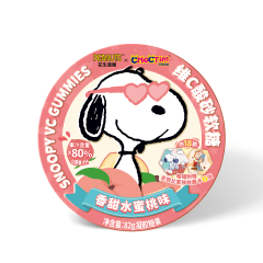Bala de Goma Snoopy Peanuts Choctim Sabor Pêssego com Vitamina C - 82 gramas Bala de Goma Snoopy Peanuts Choctim Sabor Pêssego com Vitamina C - 82 gramas