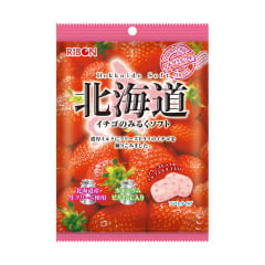 Bala Japonesa Morango e Leite Macia Hokkaido Soft Candy - 60 gramas
