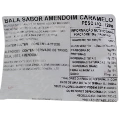 Bala Mastigável Macia Sabor Caramelo com Amendoim Crown - 120 gramas