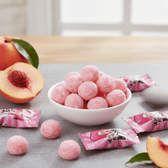 Bala Sabor Pêssego Super Azeda Hong Tai Kee - 65 gramas Bala Sabor Pêssego Super Azeda Hong Tai Kee - 65 gramas