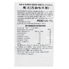 Bala Sabor Toranja Super Azeda Hong Tai Kee - 65 gramas