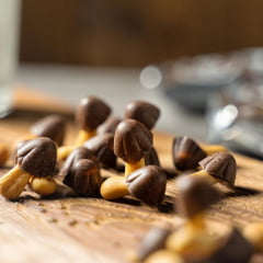 Biscoito com Cobertura de Chocolate Zangle Formato Cogumelo Orion - 50 gramas