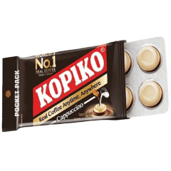 Caixa de Bala de Cappuccino Coffee Candy Kopiko em Tablete 768 gramas - (24x32g)