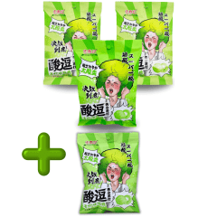 [COMPRE 3 E GANHE 1] Kit Bala Sabor Limão Super Azeda Hong Tai Kee 65 gramas - 4 Pacotes