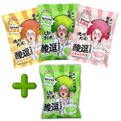 [COMPRE 3 E GANHE 1] Kit de Bala Super Azeda Hong Tai Kee 65 gramas - 4 Sabores