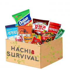 Kit de Doces Bebidas Snacks Hachi8 Box - Caixa Sobrevivência