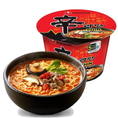 Lamen Coreano Shin Ramyun Picante Carne e Legumes Big Bowl Copo - 114g 