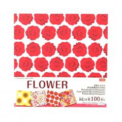 Papel de Origami Flores - 100 unidades