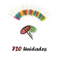 Enfeite para Drink e Bebidas formato Guarda-Chuva - 720 Unidades