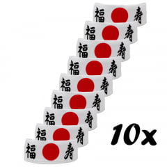Faixa Japonesa Hachimaki para Sushiman Fukuji Felicidade e Longevidade Branca - 10 Unidades