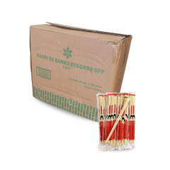 Caixa de Hashi de Bambu Waribashi Redondo Fino (5,5mm) Gueixa 100 Pares - 30 Pacotes