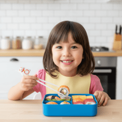 Clip com Hashi formato de Gato da Sorte Maneki Neko Nisha - Branco