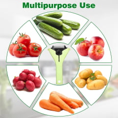 Descascador de Legumes e Frutas Multiuso Aço Inox 3 Tipos de Corte Kitchenware - Verde