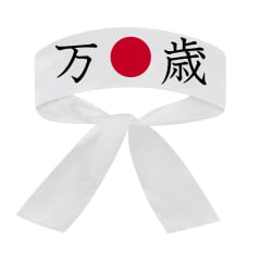 Faixa Japonesa Hachimaki para Sushiman Banzai Viva - Branco