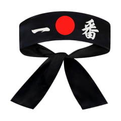Faixa Japonesa Hachimaki para Sushiman Ichiban Numero 1 - Preto