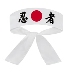 Faixa Japonesa Hachimaki para Sushiman Ninja - Branco