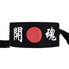 Faixa Japonesa Hachimaki para Sushiman Toukon Espírito de Lutador - Preto