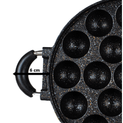 Forma para Takoyaki Antiaderente 27cm Diâmetro Com 19 Furos