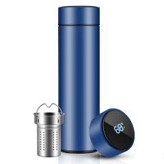 Garrafa Isotérmica Azul com Painel de Temperatura - 500ml