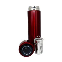 Garrafa Isotérmica Vermelha com Painel de Temperatura - 500ml