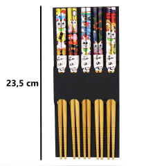 Hashi de Madeira (Palitinho Japonês) - Maneko Neko - 5 pares - 23,5 cm