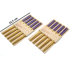 Jogo de Hashi (Palitinho Japonês) Flores Outono Roxo - 10 pares - 22,5 cm