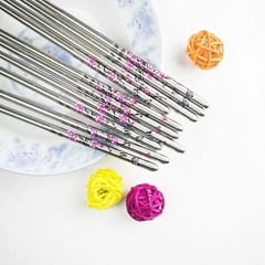 Kit Hashi de Metal (Palitinho Japonês) - Flor de Sakura 5 Unidades