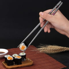 Kit Hashi de Metal (Palitinho Japonês) - Flor de Sakura 5 Unidades