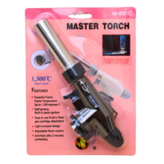 Maçarico Portátil Profissional a Gás Butano Culinário Preto - Master Torch M-991C