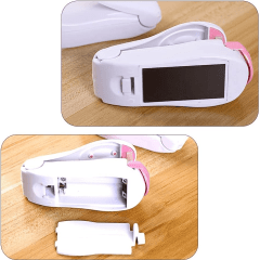 Mini Seladora Portátil com Imã Tipo Coreana Branco e Rosa - 8cm